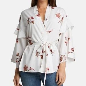 Silver jeans white floral kimono